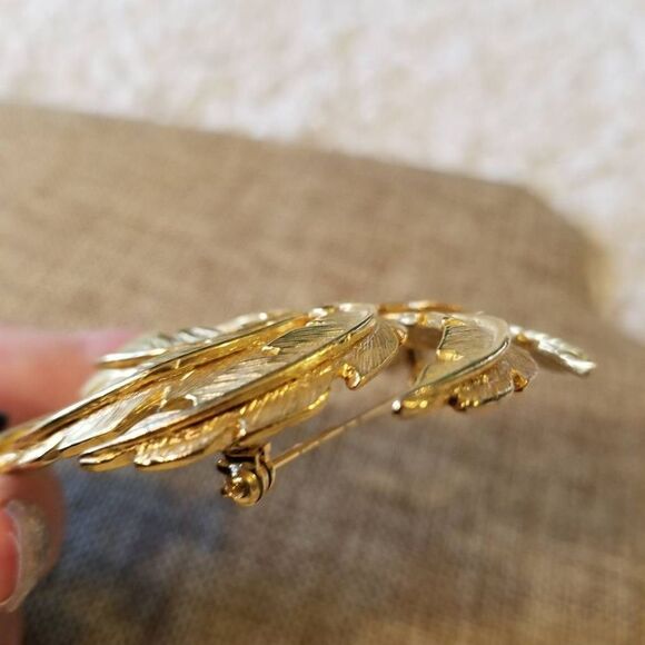 Ultra Craft Gold Rhinestone Kissed Palm Tree Pin Brooch - Picture 8 of 8
